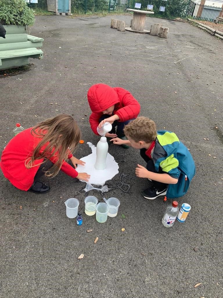 Three kids Playing Explorers and adventurers and having fun